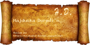 Hajduska Dormán névjegykártya